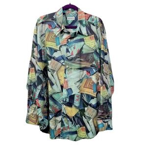 Vintage Rare‎ Barry Bricken Air Mail Men's Shirt Size XL